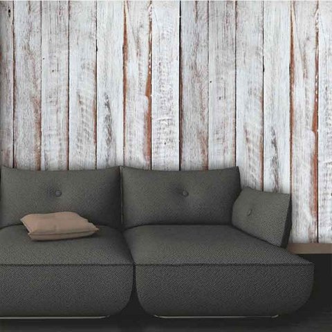 Papel de Parede Adesivo Madeira Demolição Branca 0031