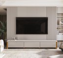 Ver imagem 1 de Rack Monaco com Painel Sierra para TV até 84 Polegadas 3 Gavetas Ripado MDF/MDP Pés em Madeira