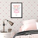 Ver imagem 1 de Quadro Infantil Menina Fadinha Princesa 45x34cm - com Vidro:madeira Branca