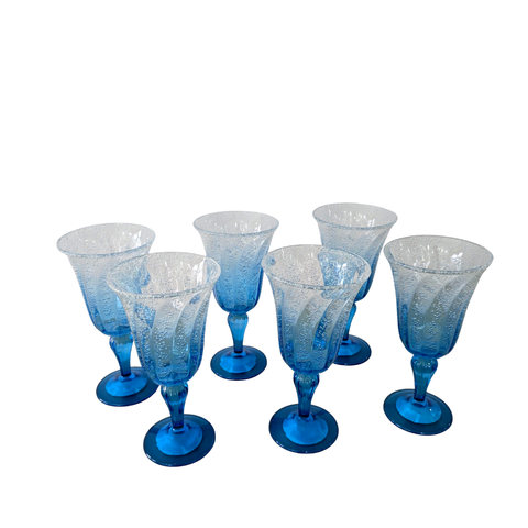 Jogo 6 Taças em Acrílico Detalhes Bolhas Degrade - Azul - 310ml Azul Degrade - 310ml