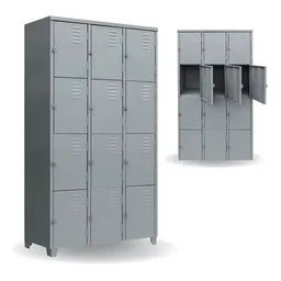 Armário Roupeiro de Aço Vestiário 12 Portas Locker - 2