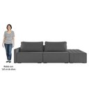 Ver imagem 2 de Sofá Ilha Modular com Puff para Sala Living 252cm Georgia K04 Linho Cinza Escuro - Mpozenato