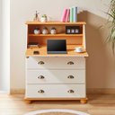 Ver imagem 1 de Escrivaninha Mesa Madeira 3 Gavetas Gomes Branco Mel