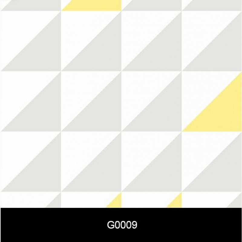 Papel de Parede Auto Adesivo Geométrico G0009 Quadrados Cinza, Branco Amarelo - 2