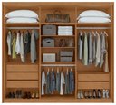 Ver imagem 6 de Guarda-Roupas Casal Aries 6 Portas 5 Gavetas sem Espelho com Pés - Lp - Rei de Casa Amendoa Clean