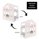 Ver imagem 2 de Beliche Infantil Casinha Dos Sonhos com Gavetas Branco e Rosa Megamobília