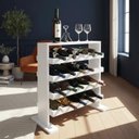 Ver imagem 1 de Adega Decorativa Piso Prateleira para Vinhos e Bebidas 20 Garrafas Branco Laca