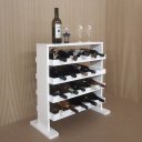 Ver imagem 2 de Adega Decorativa Piso Prateleira para Vinhos e Bebidas 20 Garrafas Branco Laca