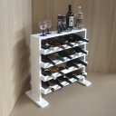 Ver imagem 4 de Adega Decorativa Piso Prateleira para Vinhos e Bebidas 20 Garrafas Branco Laca