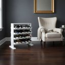 Ver imagem 3 de Adega Decorativa Piso Prateleira para Vinhos e Bebidas 20 Garrafas Branco Laca