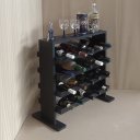 Ver imagem 3 de Adega Decorativa Piso Prateleira para Vinhos e Bebidas 20 Garrafas Preto Laca