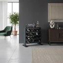 Ver imagem 1 de Adega Decorativa Piso Prateleira para Vinhos e Bebidas 20 Garrafas Preto Laca