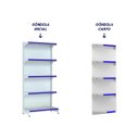 Ver imagem 3 de Kit 2 Gôndolas New Premium 1,70m Branca Parede 40/30 + Canto 40/30