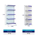 Ver imagem 5 de Kit 2 Gôndolas New Premium 1,70m Branca Parede 40/30 + Canto 40/30