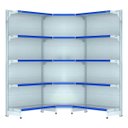 Ver imagem 1 de Kit 2 Gôndolas New Premium 1,70m Branca Parede 40/30 + Canto 40/30