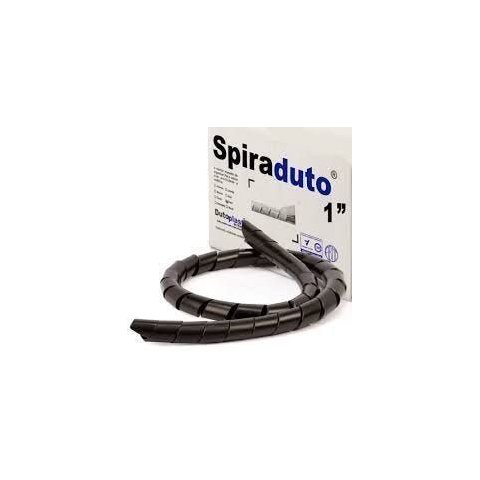Organizador de Fios e Cabos Espiral 1" 5MT Preto