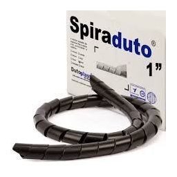 Organizador de Fios e Cabos Espiral 1" 5Mt Preto - 1
