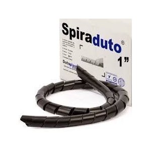 Organizador de Fios e Cabos Espiral 1" 5Mt Preto
