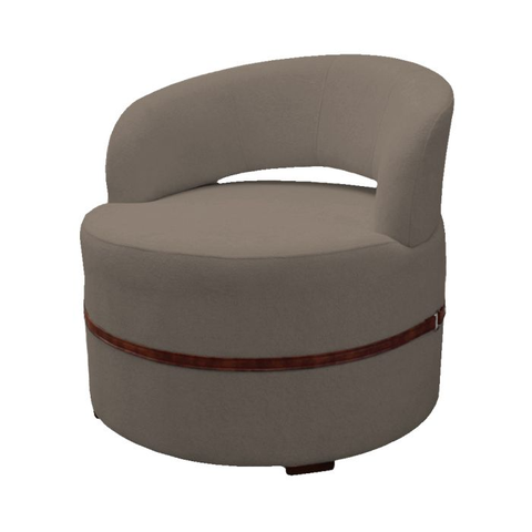 Poltrona Decorativa Luana Estofada para Sala em Linho Cor: Marrom