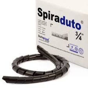 Organizador de Fios e Cabos Espiral 3/4 10Mt Preto