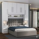 Ver imagem 1 de Guarda Roupa Casal 1220SK 5 Portas de Bater 6 Gavetas MDF Laqueado Branco Móveis Ilan 271,4cm