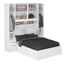 Ver imagem 4 de Guarda Roupa Casal 1220SK 5 Portas de Bater 6 Gavetas MDF Laqueado Branco Móveis Ilan 271,4cm