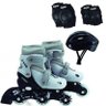 Patins Roller Mor Row Com Kit De Proteção Do Tam P 30 Ao 33 - 1