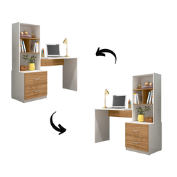 Escrivaninha Livreiro Office Cristal Cor Nature Branco Mobili - 4
