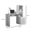Ver imagem 3 de Escrivaninha Livreiro Office Cristal Cor Nature Branco Mobili