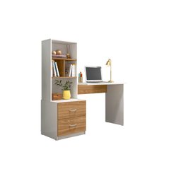 Escrivaninha Livreiro Office Cristal Cor Nature Branco Mobili - 2