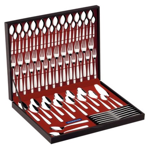 Faqueiro Tramontina Maresias Inox C/ Estojo de Madeira 76 Peças