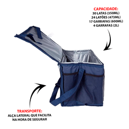 Bolsa Térmica Mor  Ice Cooler 20 Litros Azul Marinho - 3