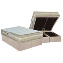 Ver imagem 1 de Cama Box Baú Queen: Colchão Ortopédico Paropas Ag65 Master Clean + Base Crc Suede Clean (158x198)