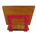 Ver imagem 3 de Banco Alto de Madeira e Ferro Barato para Decoração de Cozinha - Vermelho Escuro