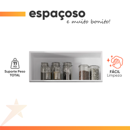 Armário Aéreo de Geladeira 1 Porta 0,80m Favorita Branco Lacca - 5