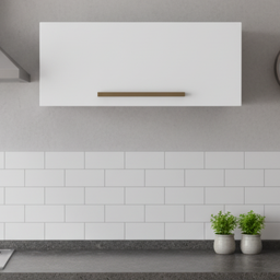 Armário Aéreo de Geladeira 1 Porta 0,80m Favorita Branco Lacca - 2