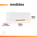 Ver imagem 3 de Armário Aéreo de Geladeira 1 Porta 0,80m Favorita Branco Lacca