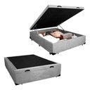 Ver imagem 2 de Cama Box Baú Casal Cinza Suede 42x138x188