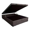 Ver imagem 1 de Cama Box Baú Casal Cinza Suede 42x138x188