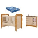 Ver imagem 2 de Berço Americano Mirelle e Cômoda Infantil Ariel com Porta Off White Bétula com Colchão Ortobom-
