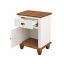 Ver imagem 4 de Conjunto Cama 1,58 Retro + 2 Mesa de Cabeceira Retro Off White/Nogueira