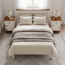 Ver imagem 2 de Conjunto Cama 1,58 Retro + 2 Mesa de Cabeceira Retro Off White/Nogueira