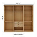 Ver imagem 3 de Closet Casal Infinity 3 Gavetas 7 Prateleiras Savana - Genialflex
