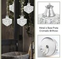 Ver imagem 3 de 5 Pendente Cristal para Quarto Metal Prateado G9 Bet43