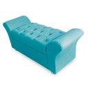 Ver imagem 3 de Kit Cabeceira Mirage + Calçadeira Baú Veneza Queen Size 160cm Suede - Ecotec Decor:Azul Turquesa