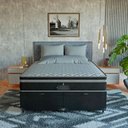 Ver imagem 4 de Cama Box Baú Queen Preto + Colchão Paris Molas Ensacadas Suede Preto/preto