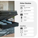 Ver imagem 5 de Cama Box Baú Queen Preto + Colchão Paris Molas Ensacadas Suede Preto/preto