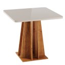 Ver imagem 1 de Mesa de Jantar 4 Lugares Quadrado Tampo de Vidro/MDF Full Cobre/Off White - Casa Giulia