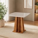 Ver imagem 2 de Mesa de Jantar 4 Lugares Quadrado Tampo de Vidro/MDF Full Cobre/Off White - Casa Giulia