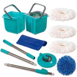 Mop Premium Limpeza Prática Mor com 3 Esfregão 1 Refil Tira Pó e Pano Microfibra - 1